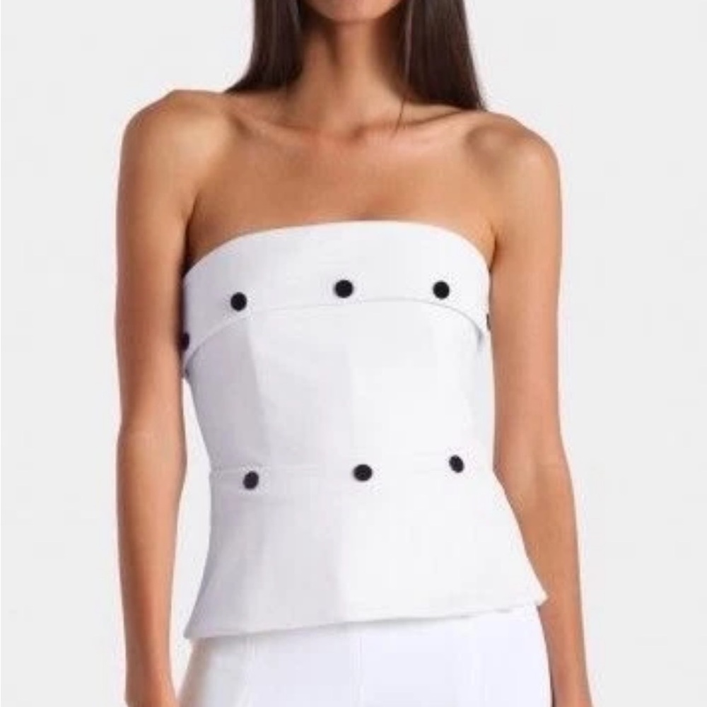 CUSHNIE ET OCHS STUD EMBELLISHED PEPLUM STYLE “COCO” CORSET, SZ US/4